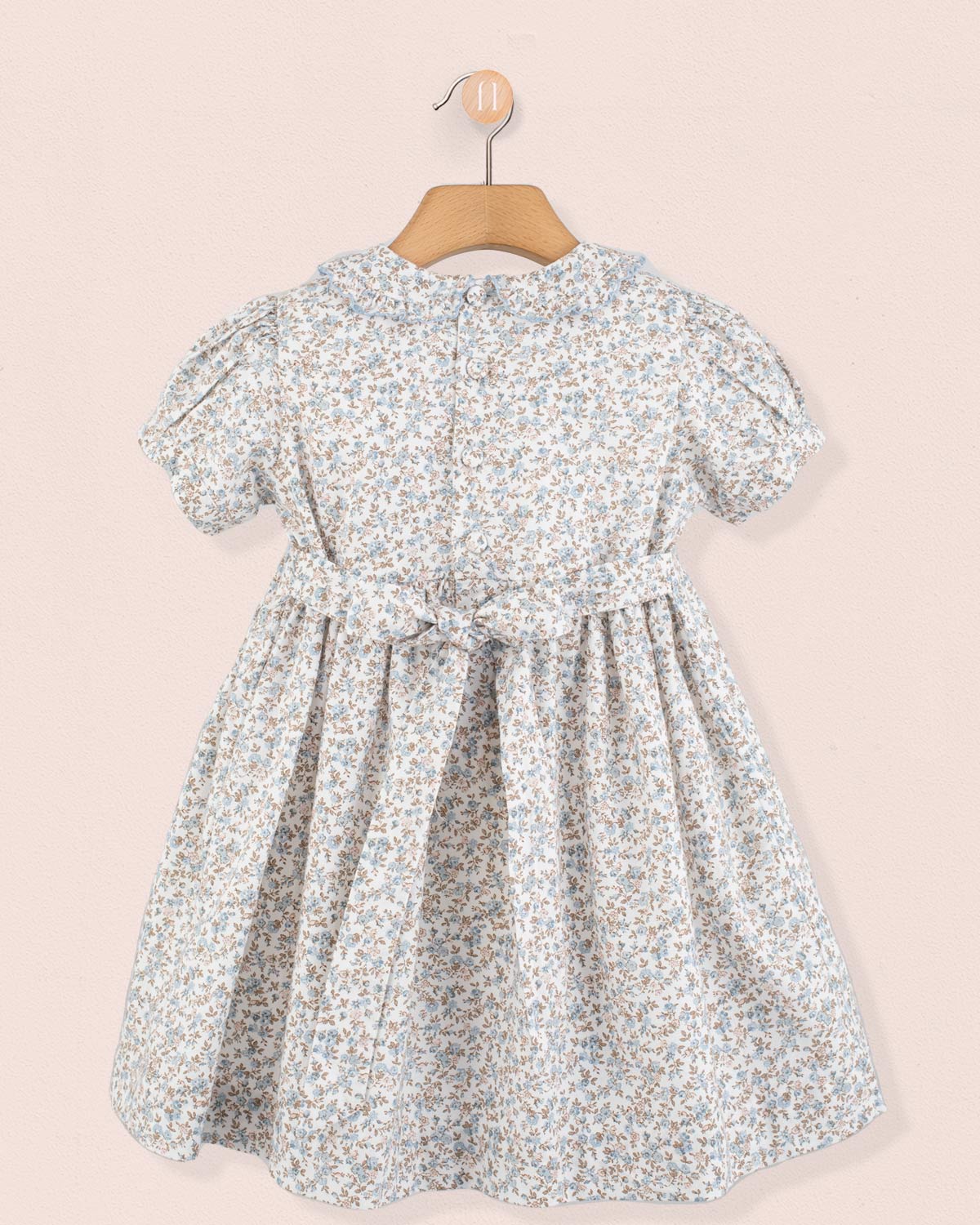 Valentina French Antique Blue Smocked Dress